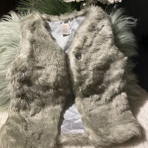 Gymboree Girls Grey Faux vest
